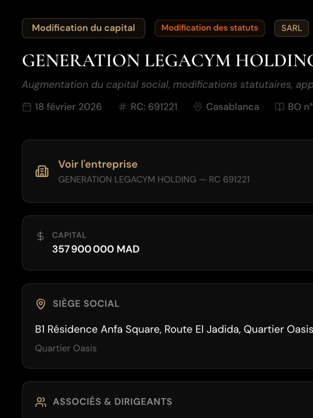 Company Profile & Act History