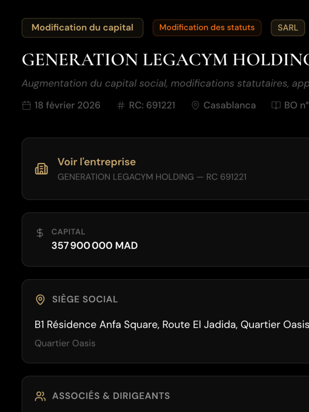 Company Profile & Act History