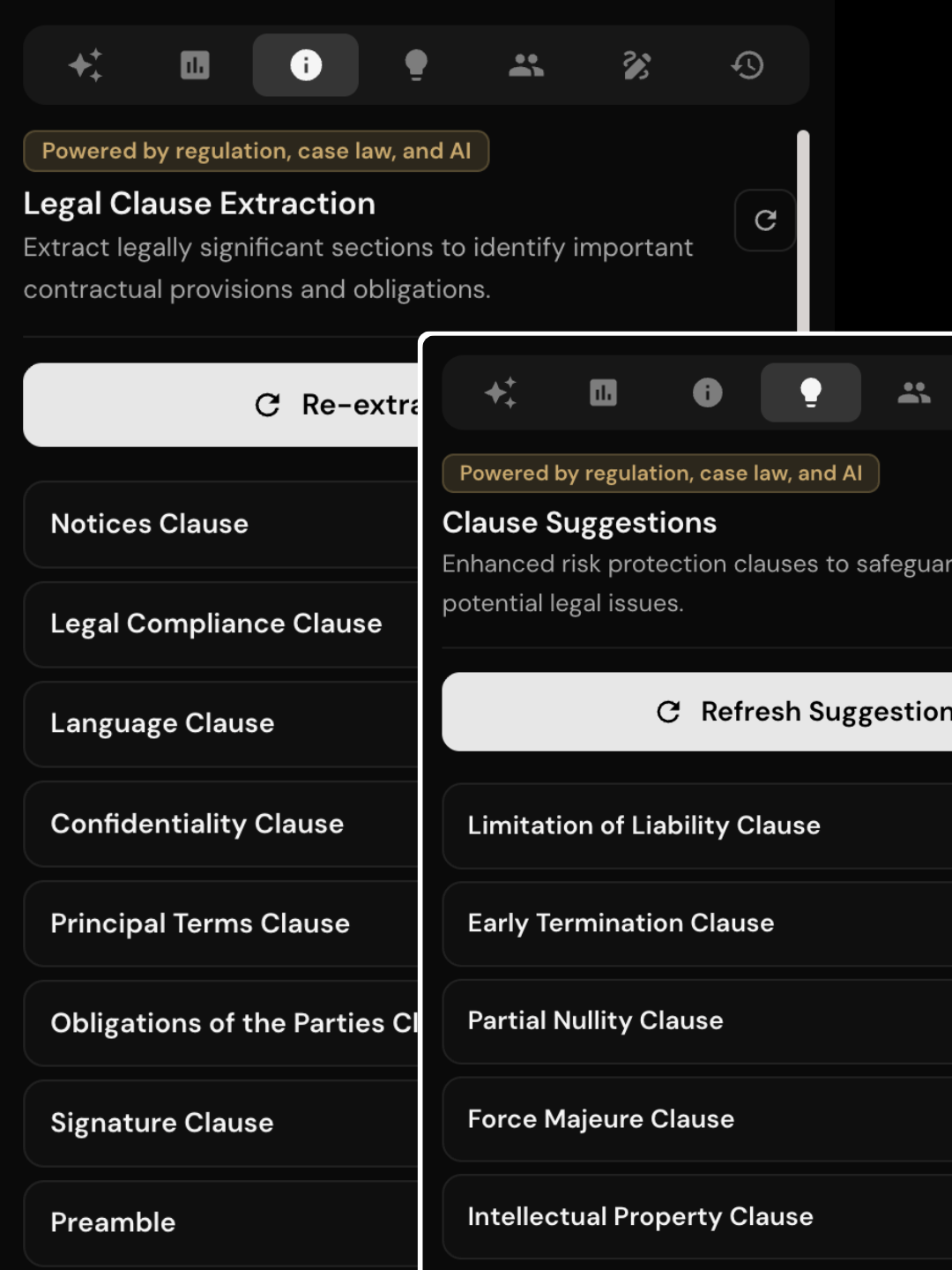 Clause Extraction & Suggestions
