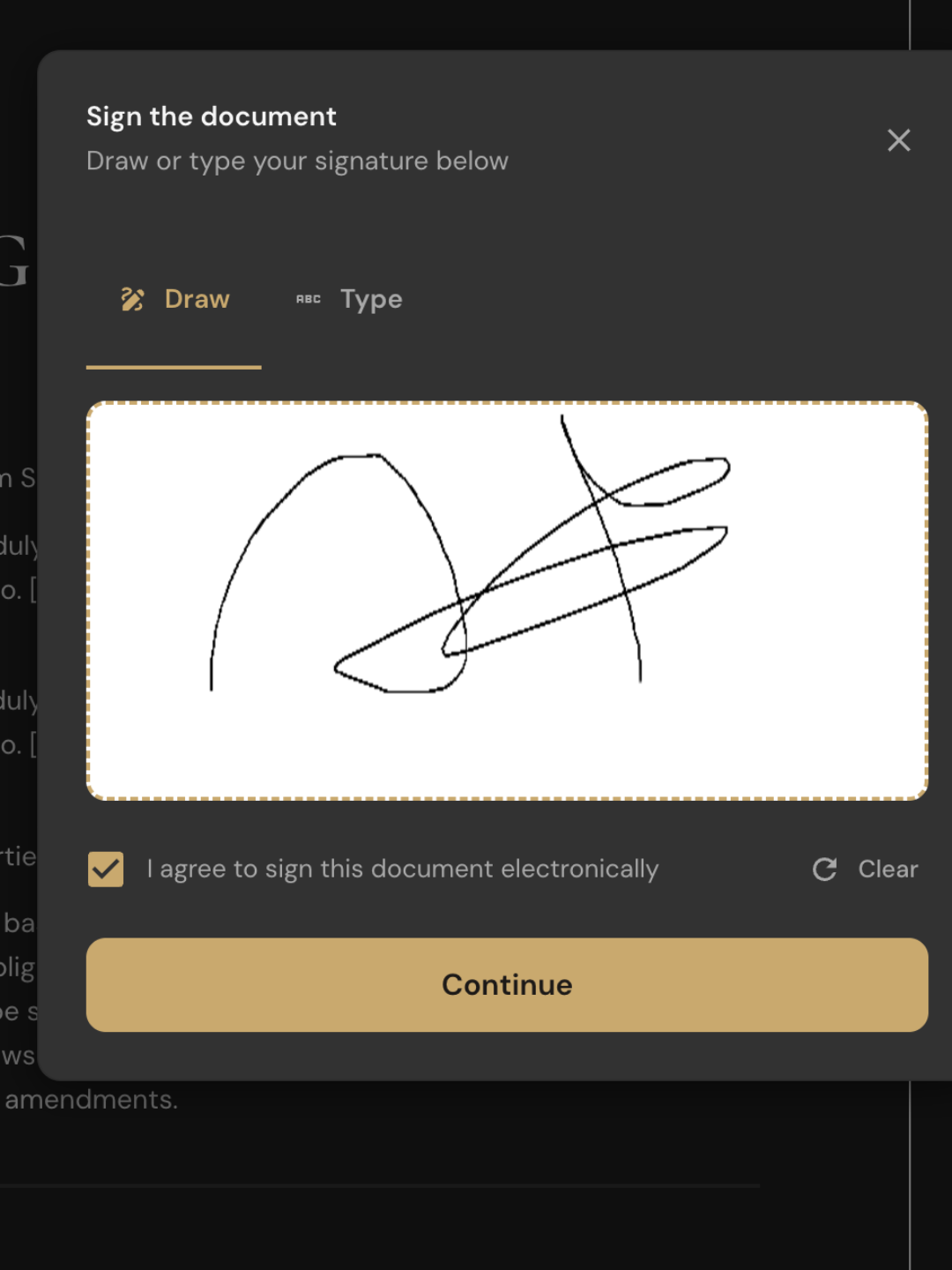 Built-in E-Signature